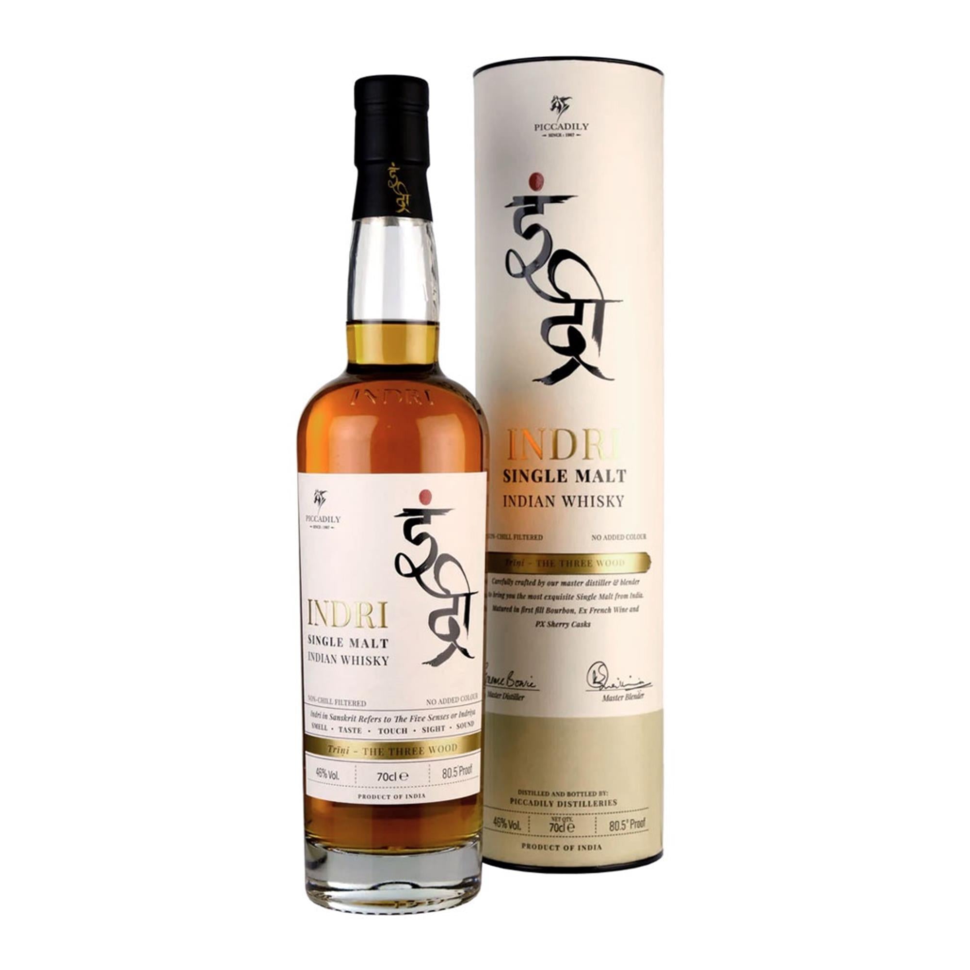 Indri Trini Three Wood Indian Single Malt 70cl | Himalayan Whisky